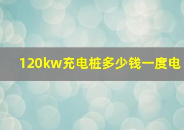 120kw充电桩多少钱一度电