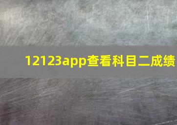 12123app查看科目二成绩