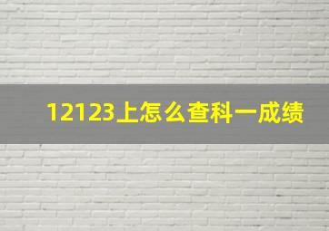 12123上怎么查科一成绩