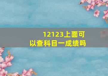 12123上面可以查科目一成绩吗