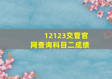 12123交管官网查询科目二成绩