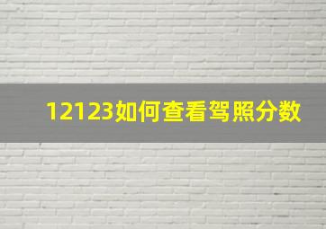 12123如何查看驾照分数