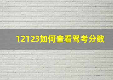 12123如何查看驾考分数