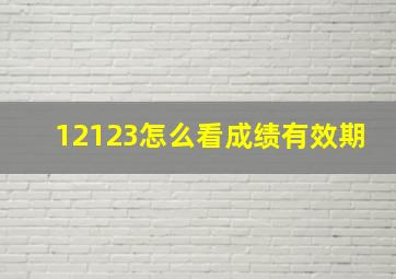 12123怎么看成绩有效期