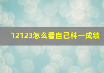 12123怎么看自己科一成绩