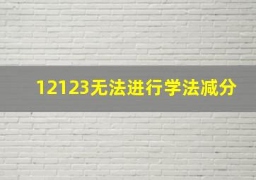 12123无法进行学法减分