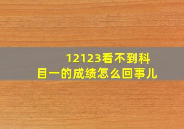 12123看不到科目一的成绩怎么回事儿