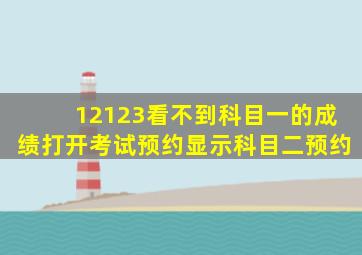 12123看不到科目一的成绩打开考试预约显示科目二预约