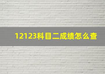 12123科目二成绩怎么查