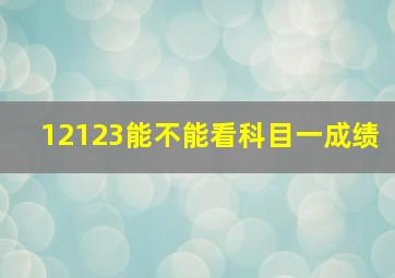 12123能不能看科目一成绩