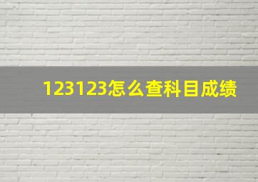 123123怎么查科目成绩