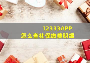 12333APP怎么查社保缴费明细