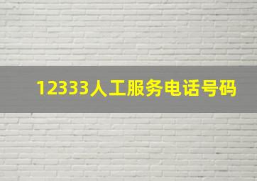 12333人工服务电话号码