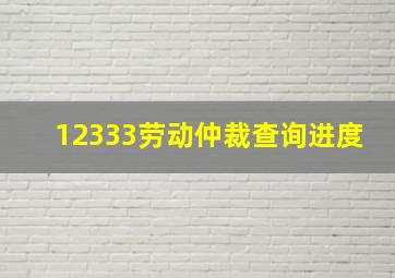 12333劳动仲裁查询进度