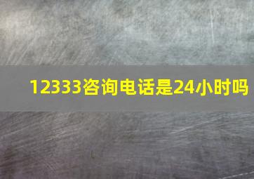 12333咨询电话是24小时吗