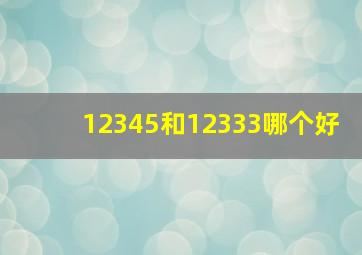 12345和12333哪个好