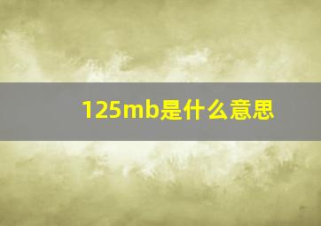 125mb是什么意思