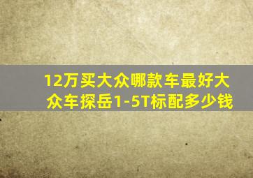 12万买大众哪款车最好大众车探岳1-5T标配多少钱