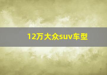 12万大众suv车型