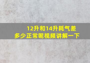 12升和14升耗气差多少正常呢视频讲解一下