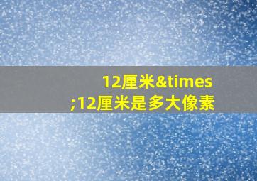 12厘米×12厘米是多大像素