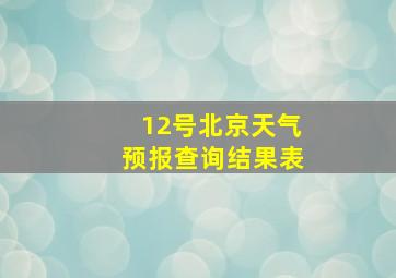 12号北京天气预报查询结果表