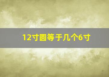 12寸圆等于几个6寸