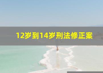 12岁到14岁刑法修正案