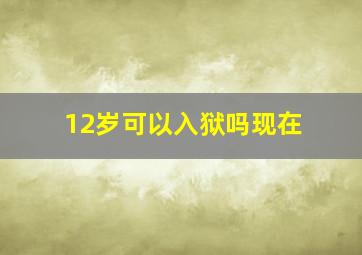 12岁可以入狱吗现在