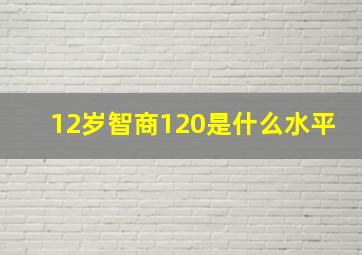 12岁智商120是什么水平