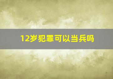 12岁犯罪可以当兵吗