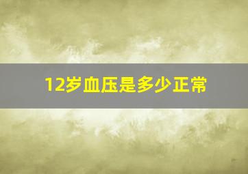 12岁血压是多少正常