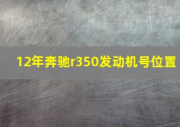 12年奔驰r350发动机号位置