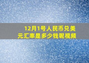 12月1号人民币兑美元汇率是多少钱呢视频