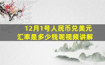 12月1号人民币兑美元汇率是多少钱呢视频讲解