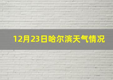 12月23日哈尔滨天气情况