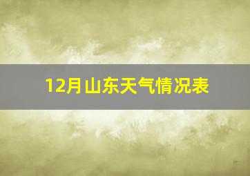 12月山东天气情况表