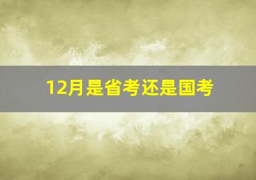 12月是省考还是国考