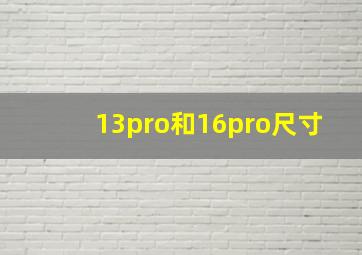 13pro和16pro尺寸