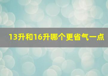 13升和16升哪个更省气一点