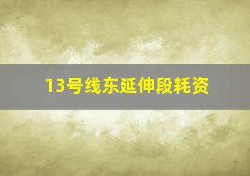 13号线东延伸段耗资