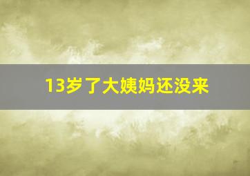 13岁了大姨妈还没来