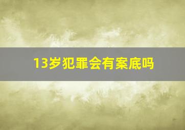 13岁犯罪会有案底吗