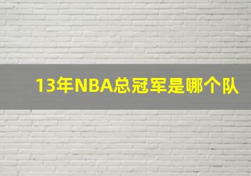 13年NBA总冠军是哪个队