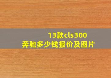 13款cls300奔驰多少钱报价及图片