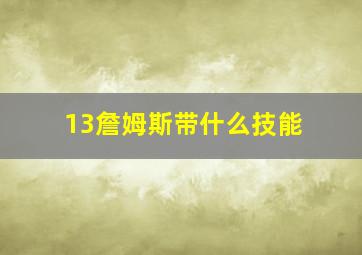 13詹姆斯带什么技能