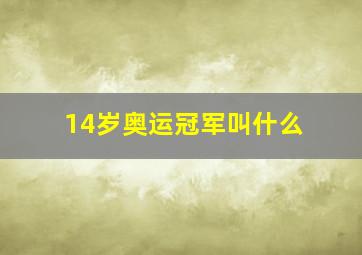 14岁奥运冠军叫什么