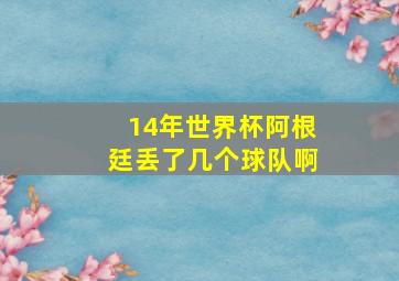 14年世界杯阿根廷丢了几个球队啊