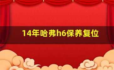 14年哈弗h6保养复位