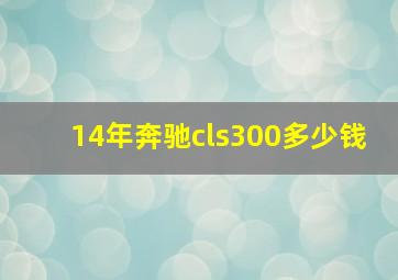 14年奔驰cls300多少钱